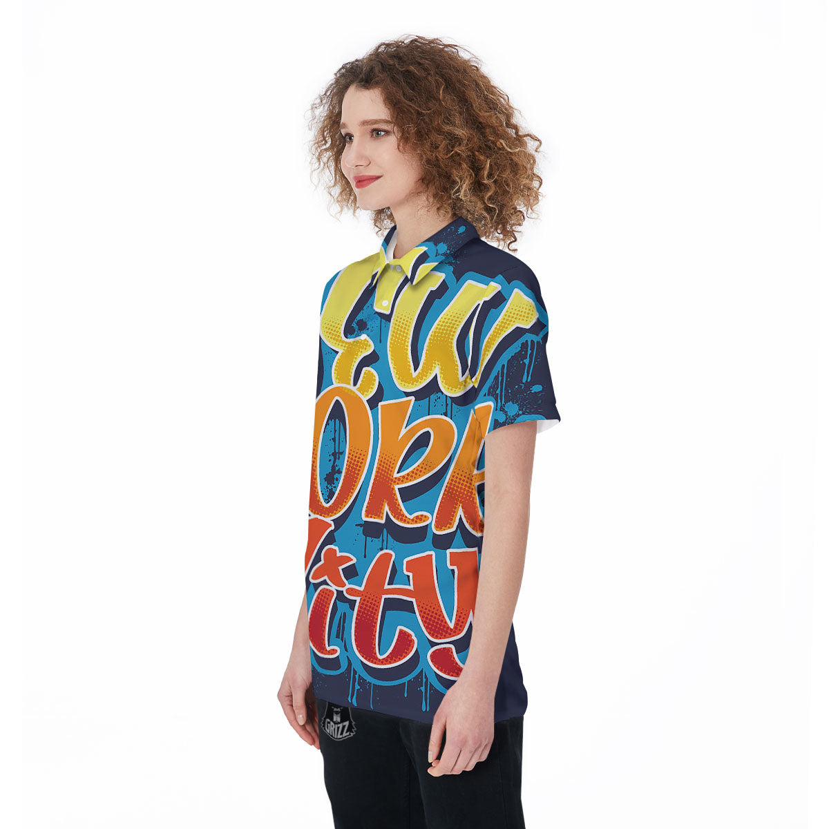 Graffiti NYC Print Women's Golf Shirts-grizzshop