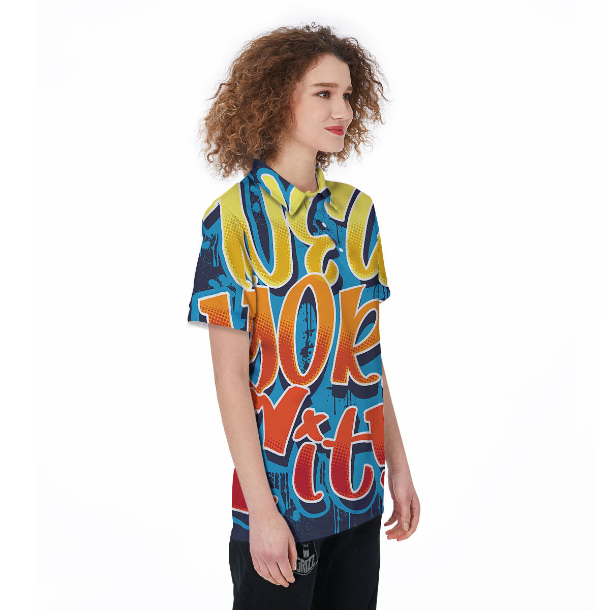 Graffiti NYC Print Women's Golf Shirts-grizzshop