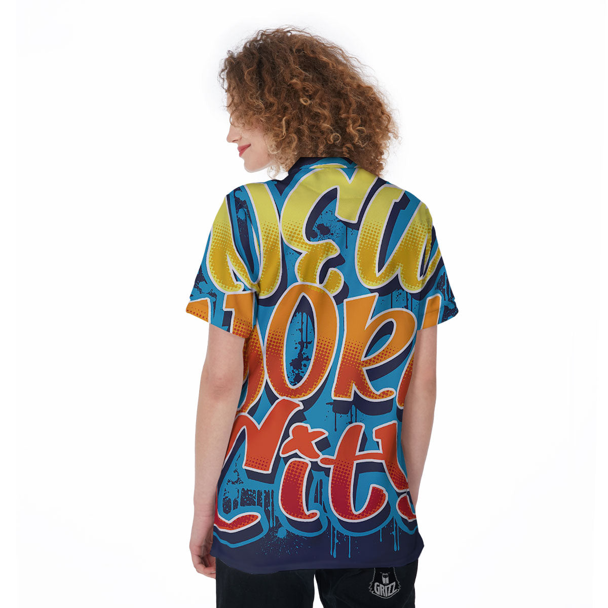 Graffiti NYC Print Women's Golf Shirts-grizzshop