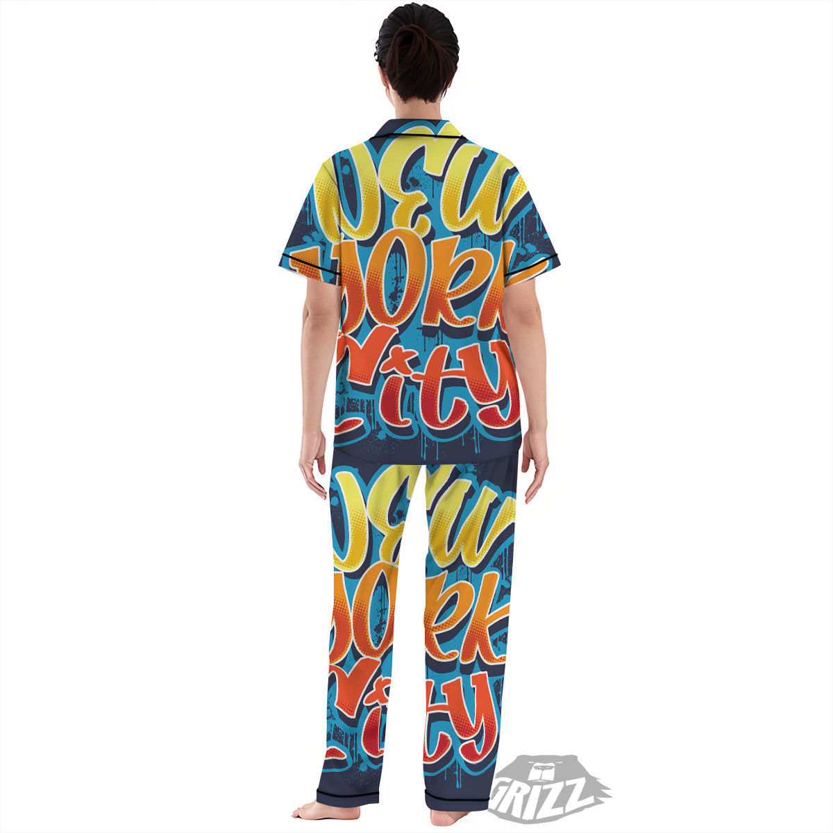 Graffiti NYC Print Women's Pajamas Set-grizzshop