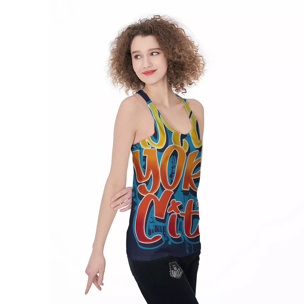 Graffiti NYC Print Women's Racerback Tank Top-grizzshop