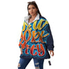 Graffiti NYC Print Women's Sherpa Jacket-grizzshop