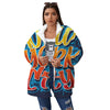 Graffiti NYC Print Women's Sherpa Jacket-grizzshop