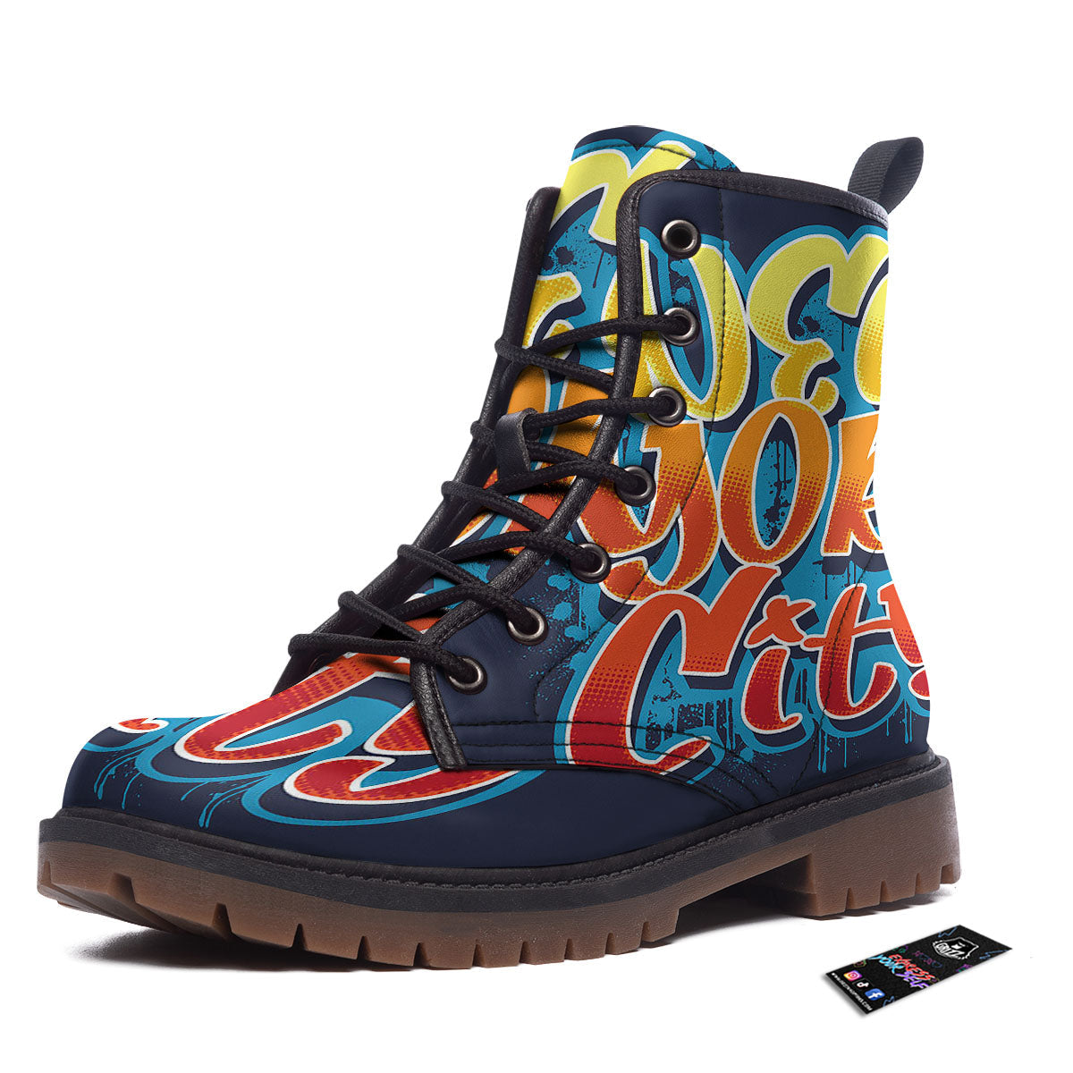 Graffiti NYC Print Work Boots-grizzshop