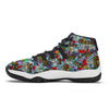 Graffiti Pattern Print Black Bball Shoes-grizzshop