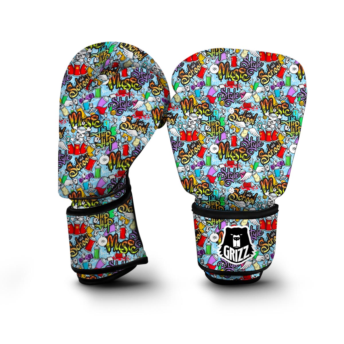 Graffiti Pattern Print Boxing Gloves-grizzshop