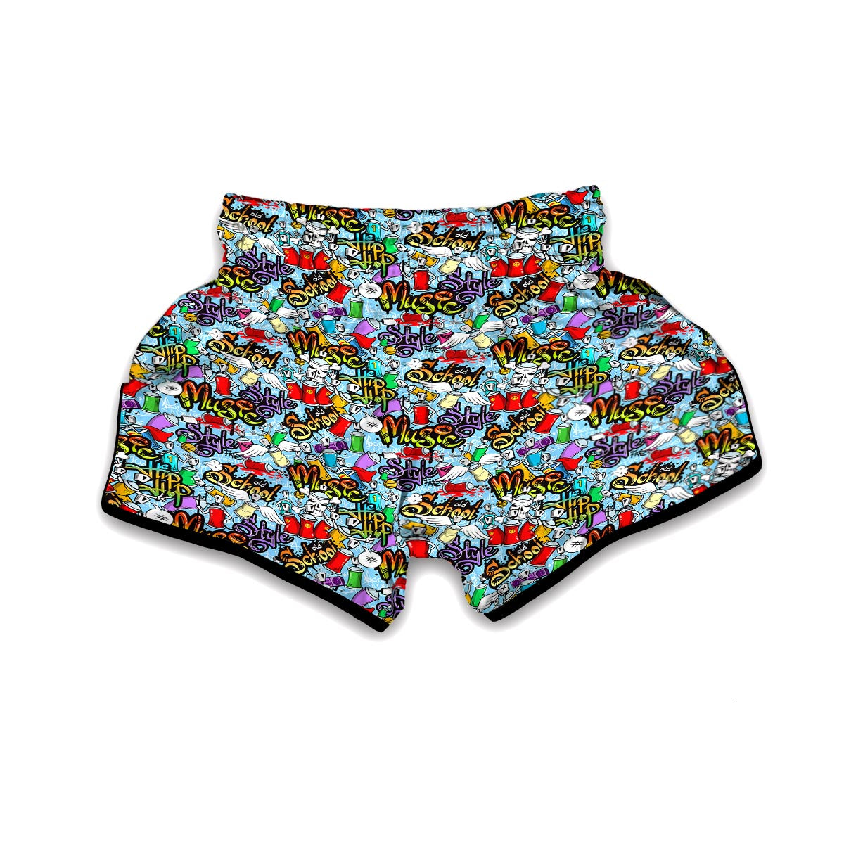 Graffiti Pattern Print Muay Thai Boxing Shorts-grizzshop