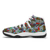 Graffiti Pattern Print White Bball Shoes-grizzshop