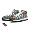 Graffiti Pattern Print White Bball Shoes-grizzshop