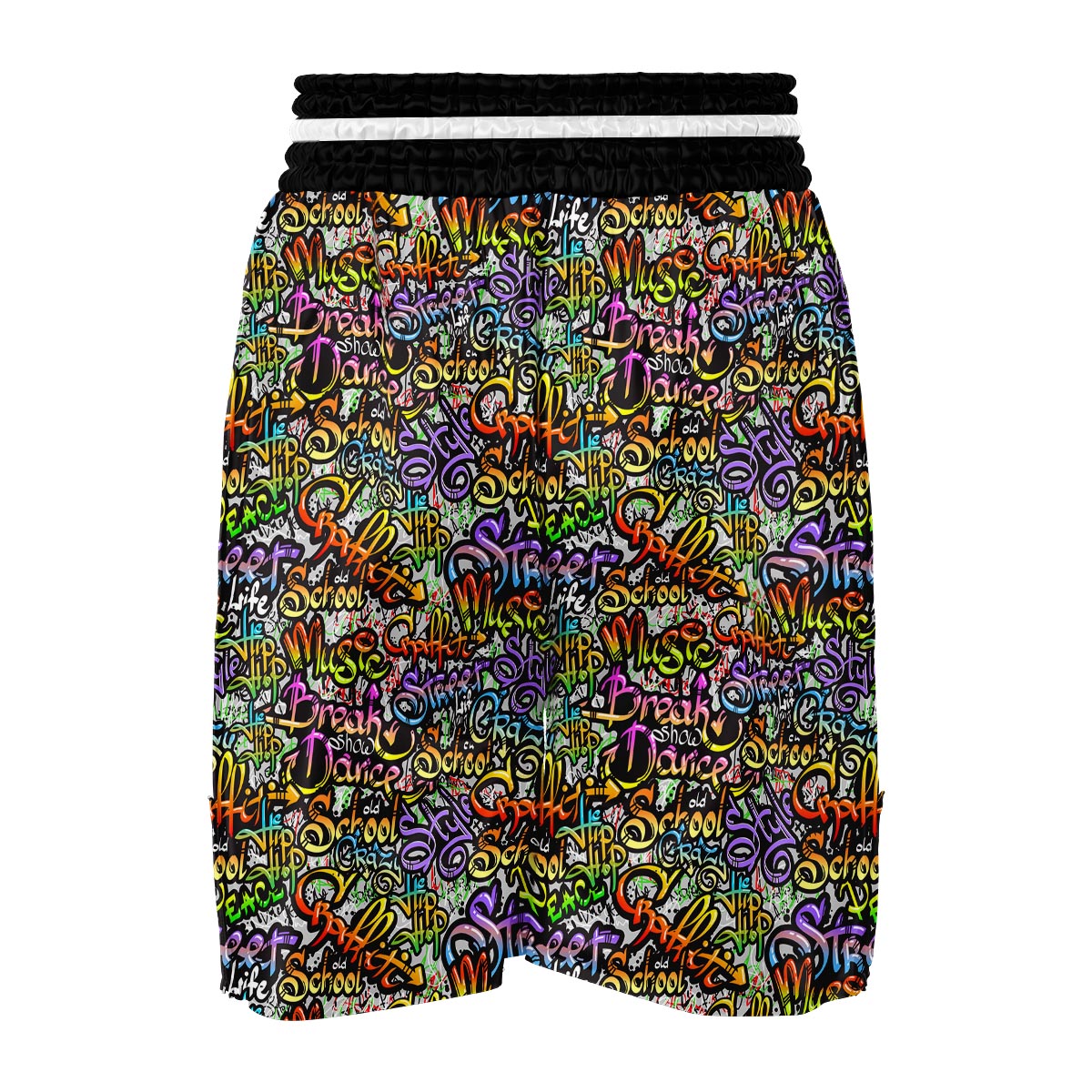 Graffiti Print Pattern Boxing Shorts-grizzshop