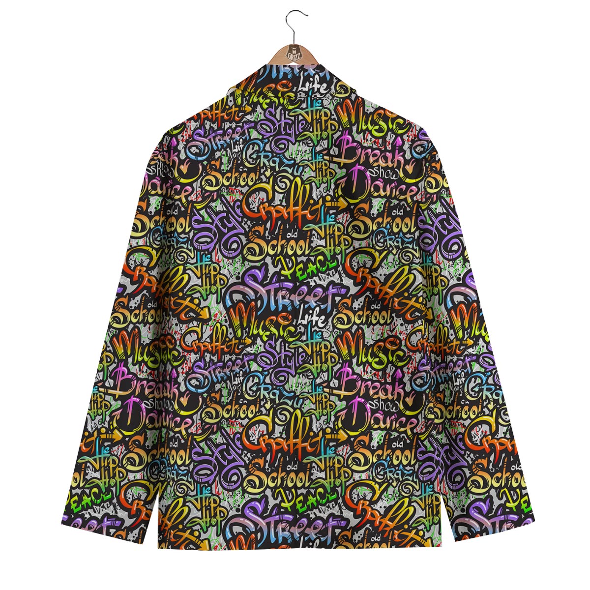 Graffiti Print Pattern Men's Blazer-grizzshop