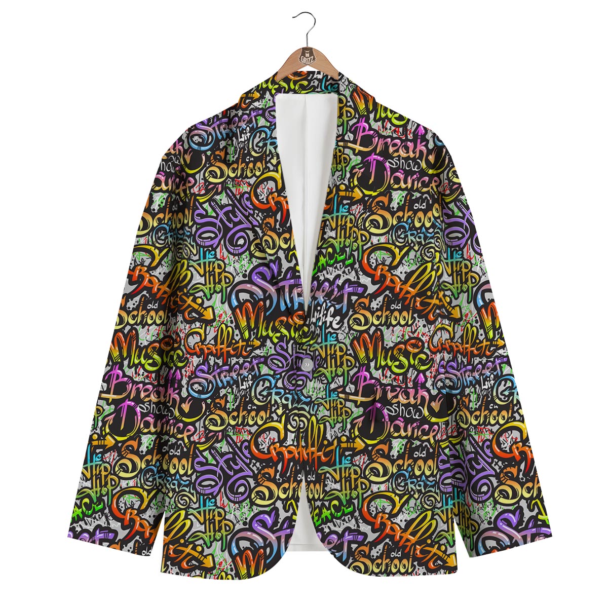 Graffiti Print Pattern Men's Blazer-grizzshop