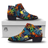 Graffiti Retro Print Pattern Ankle Boots-grizzshop