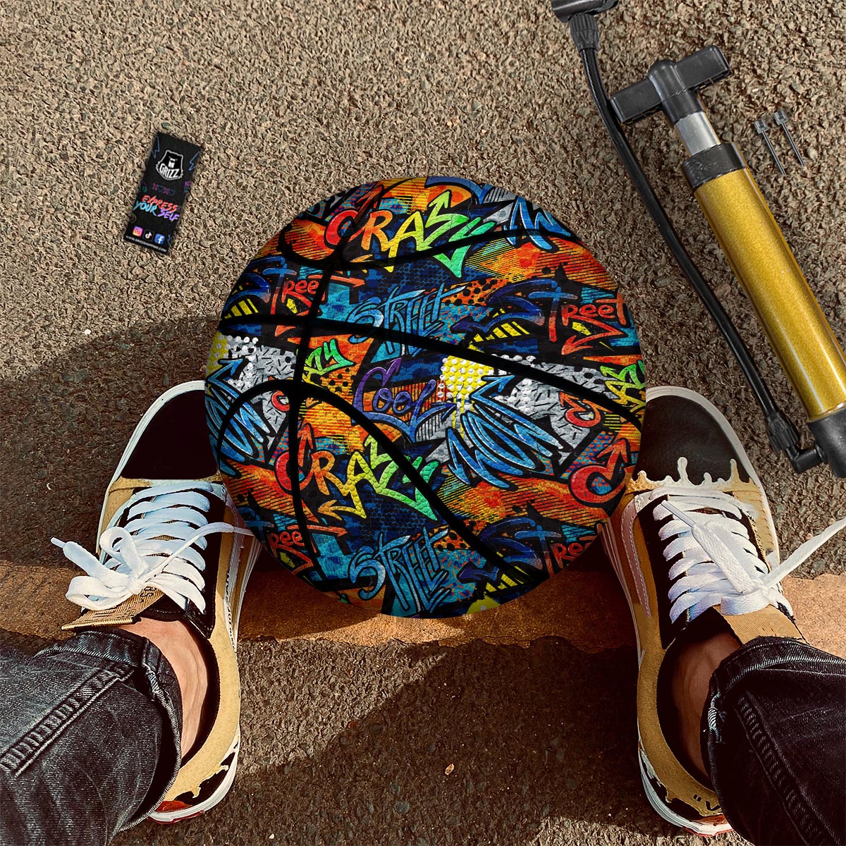 Graffiti Retro Print Pattern Basketball-grizzshop
