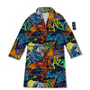 Graffiti Retro Print Pattern Bathrobe-grizzshop