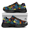 Graffiti Retro Print Pattern Black Chunky Shoes-grizzshop