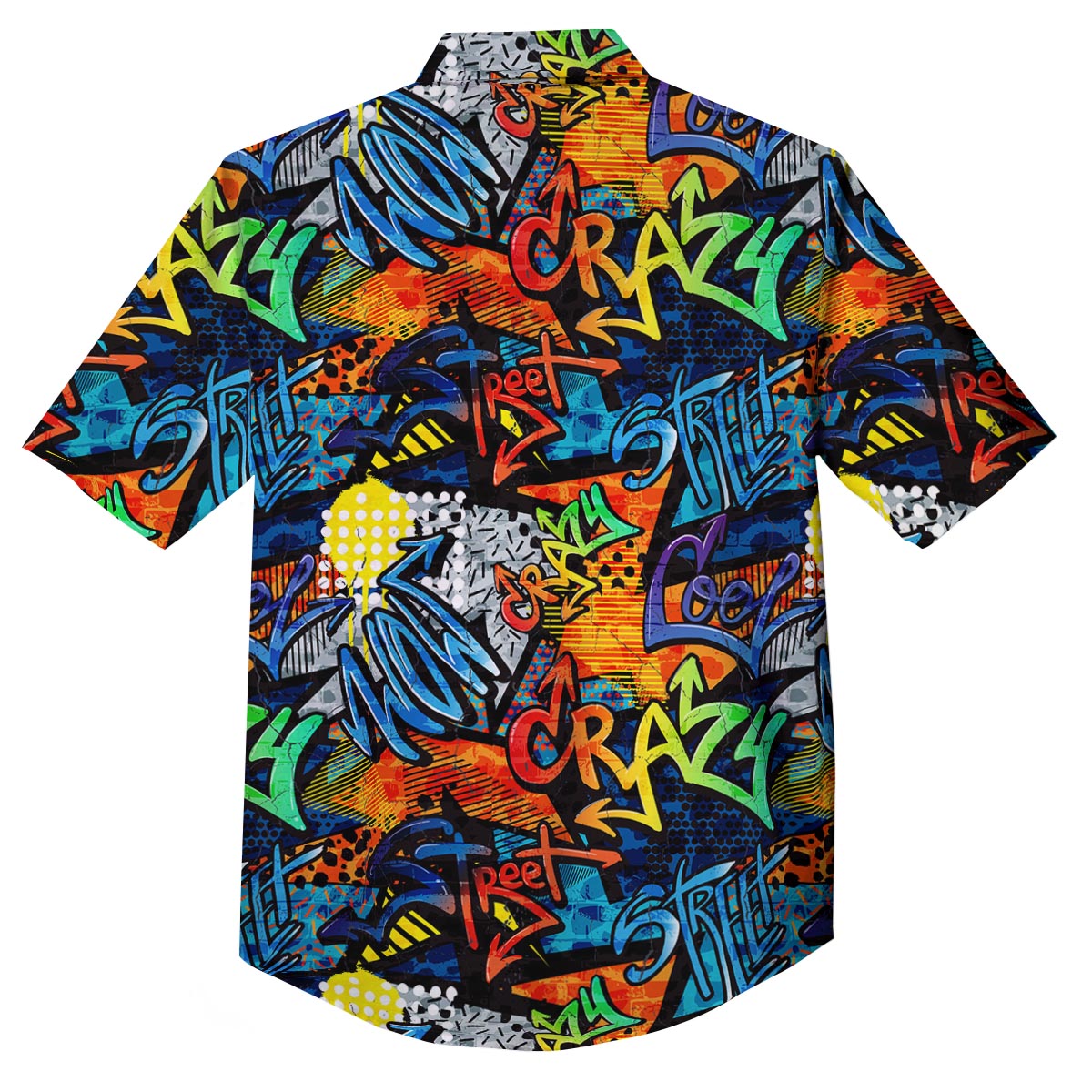 Graffiti Retro Print Pattern Button Up Shirt-grizzshop