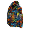 Graffiti Retro Print Pattern Down Jacket-grizzshop