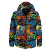 Graffiti Retro Print Pattern Down Jacket-grizzshop