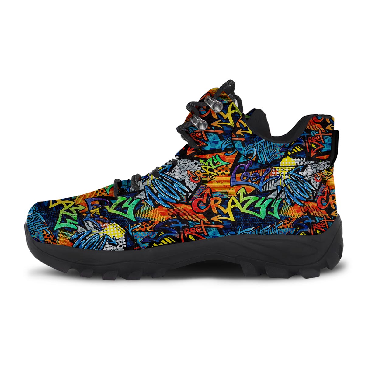 Graffiti Retro Print Pattern Hiking Shoes-grizzshop