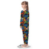 Graffiti Retro Print Pattern Kid's Pajamas-grizzshop