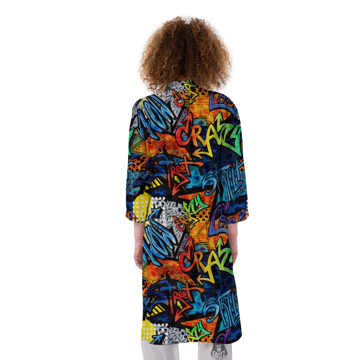 Graffiti Retro Print Pattern Kimono-grizzshop