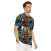 Graffiti Retro Print Pattern Men's Golf Shirts-grizzshop