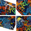 Graffiti Retro Print Pattern Men's Running Shorts-grizzshop