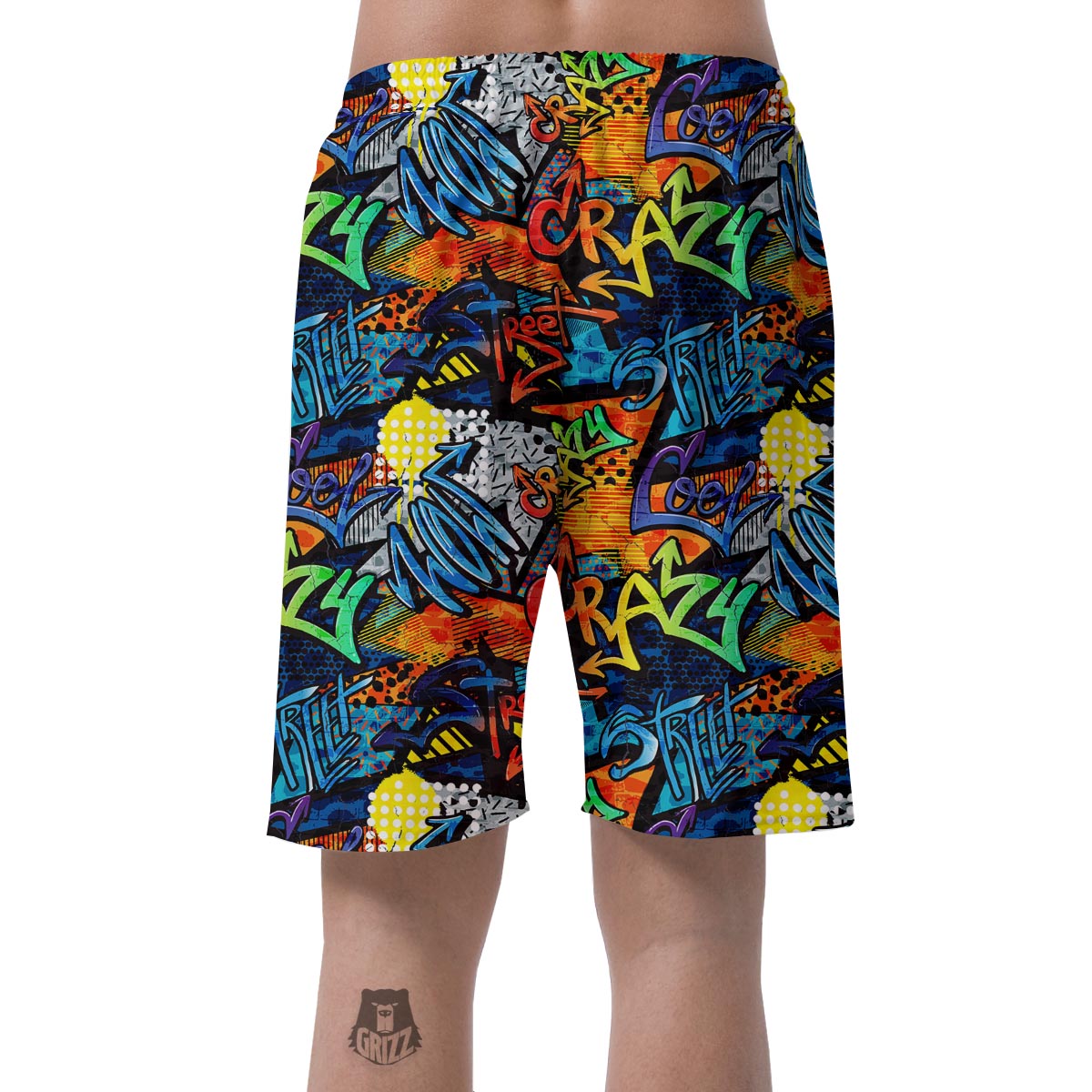 Graffiti Retro Print Pattern Men's Shorts-grizzshop