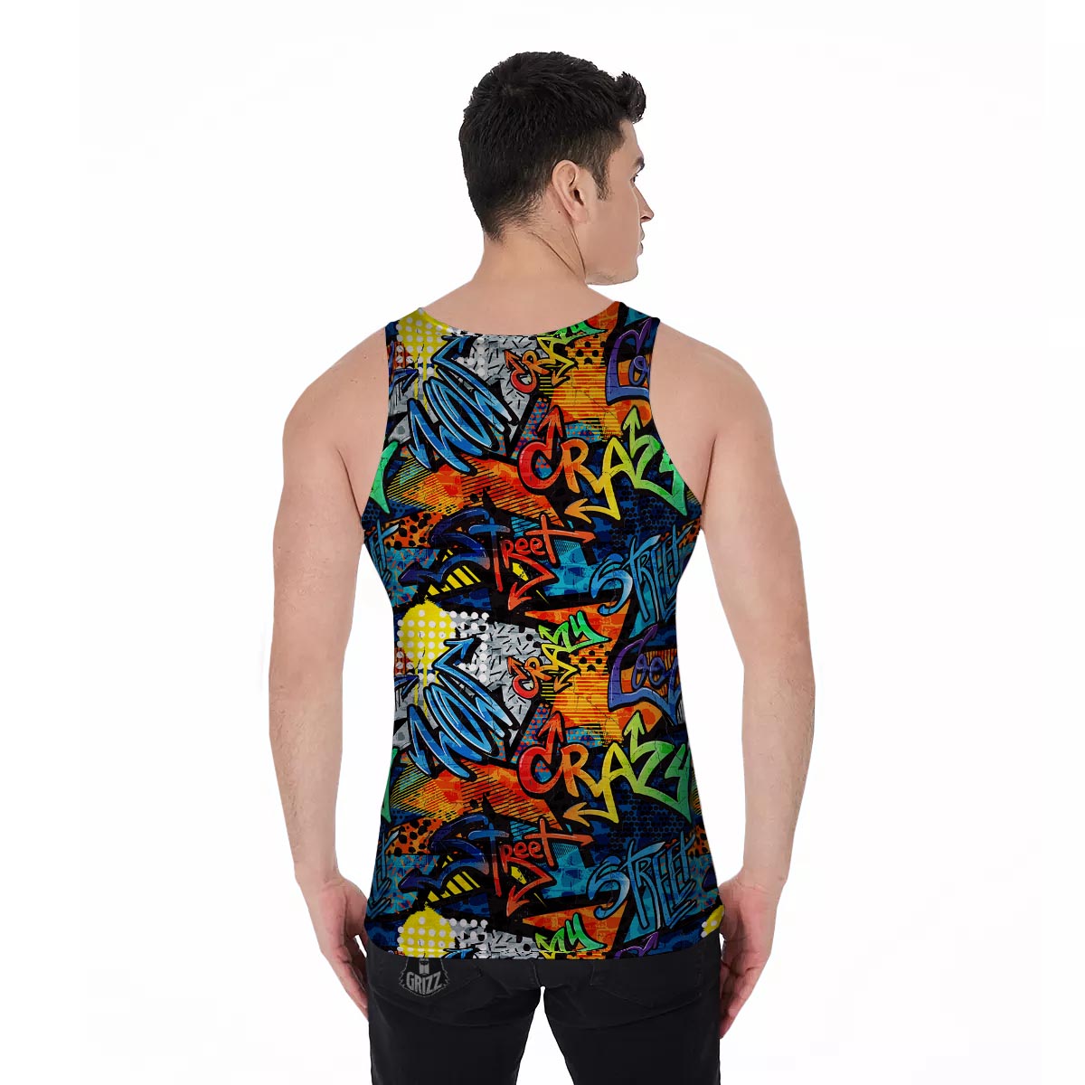 Graffiti Retro Print Pattern Men's Tank Top-grizzshop