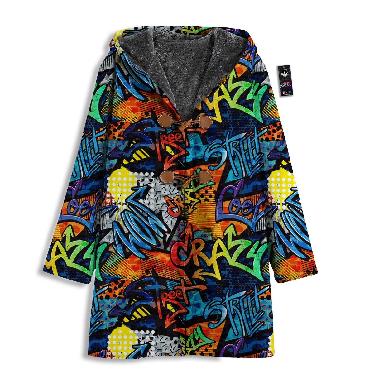 Graffiti Retro Print Pattern Men's Windbreaker Jacket-grizzshop