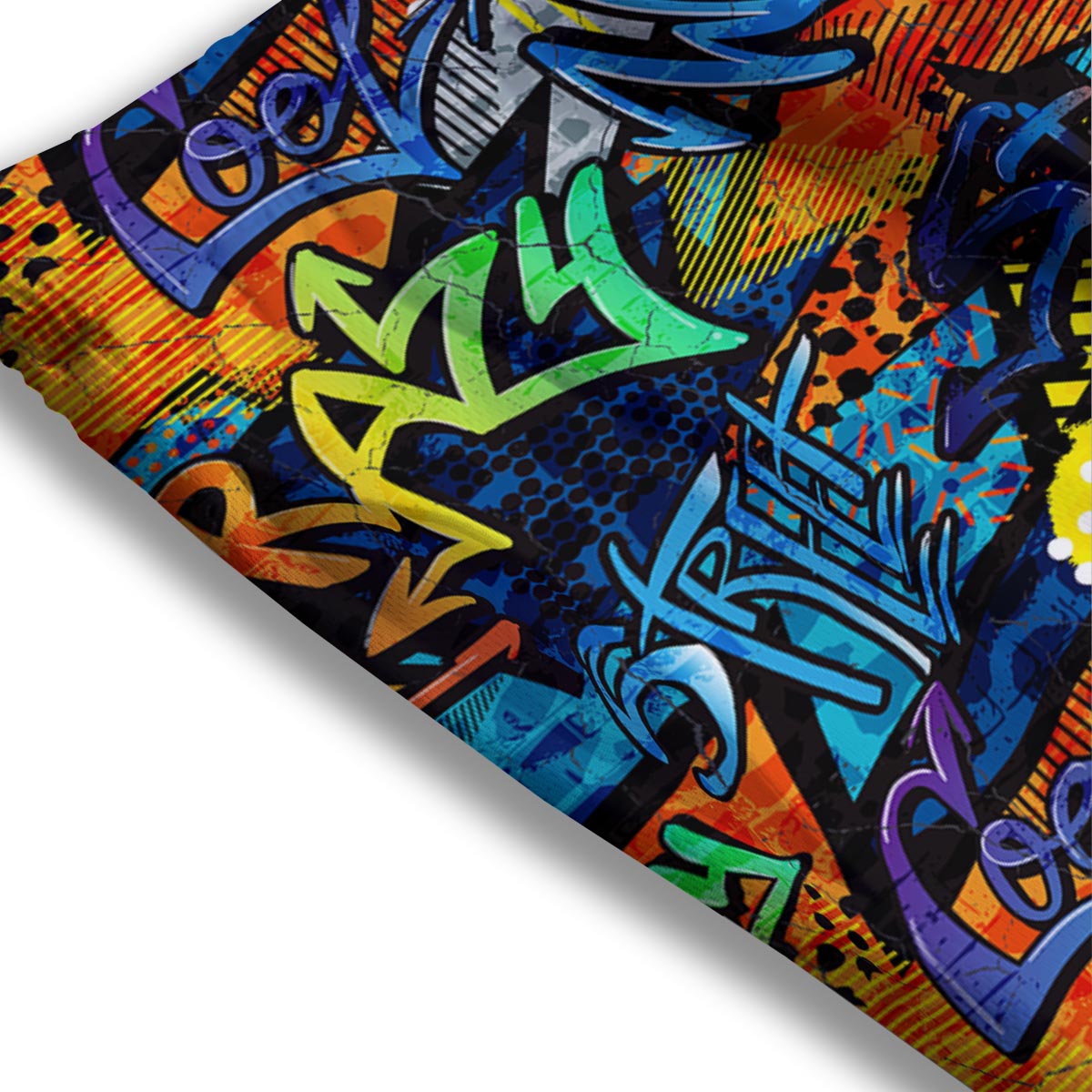 Graffiti Retro Print Pattern Mesh Shorts
