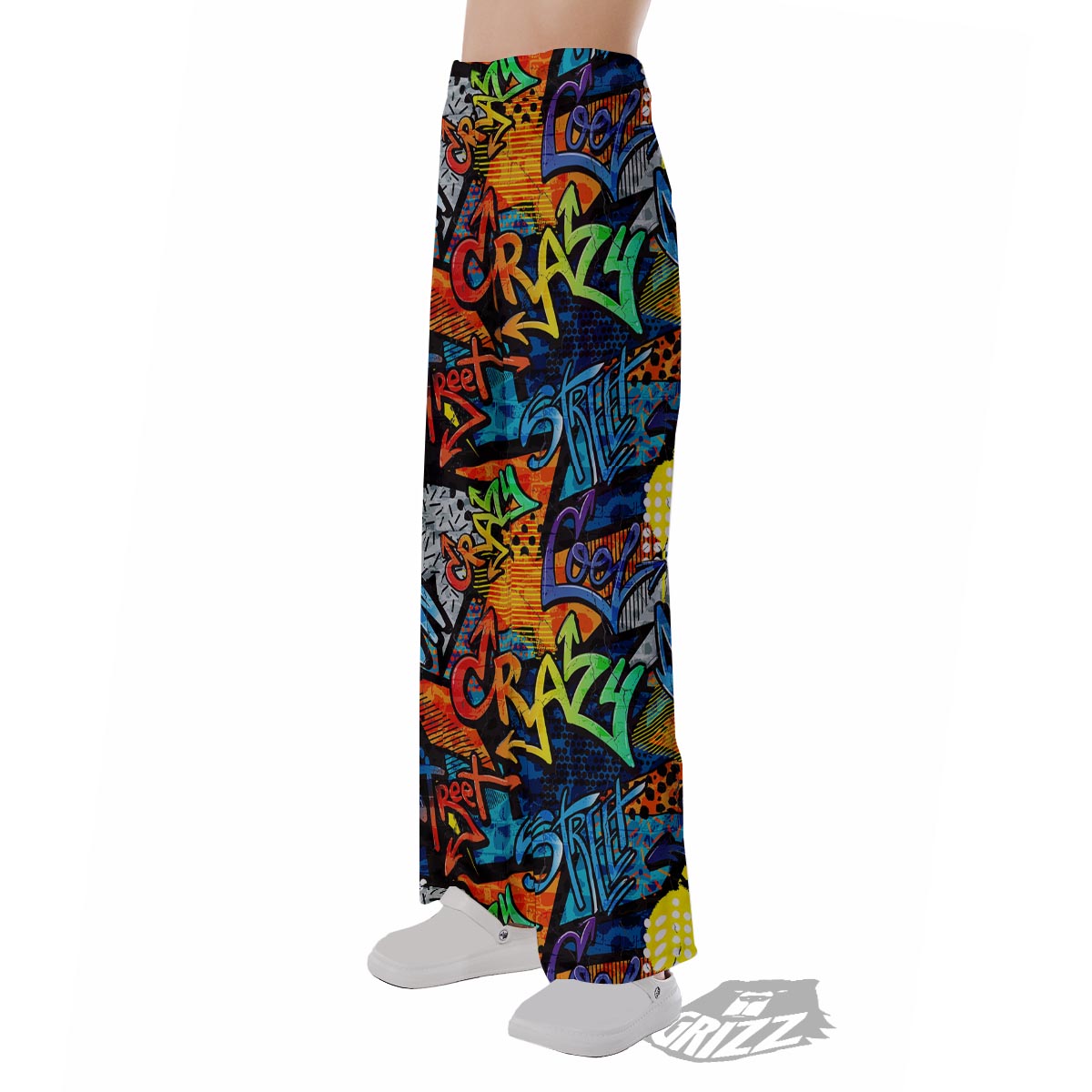 Graffiti Retro Print Pattern Pajama Pants-grizzshop