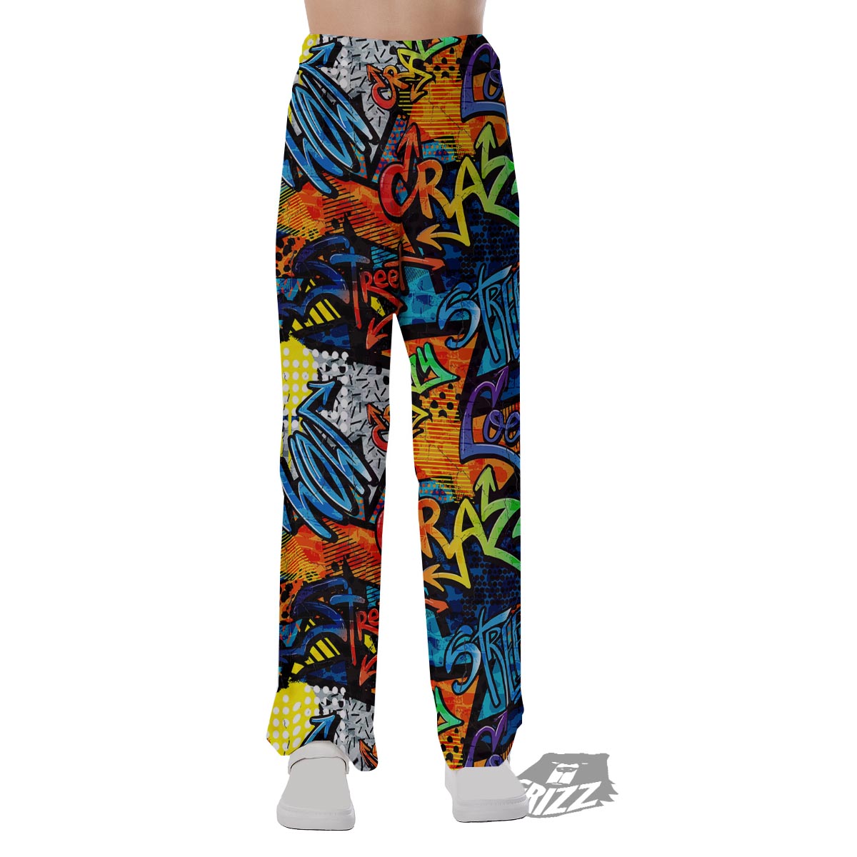 Graffiti Retro Print Pattern Pajama Pants-grizzshop