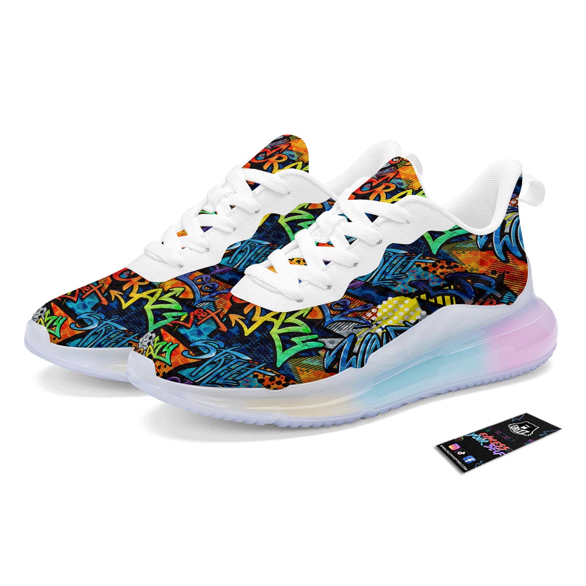 Graffiti Retro Print Pattern Running Sneakers-grizzshop