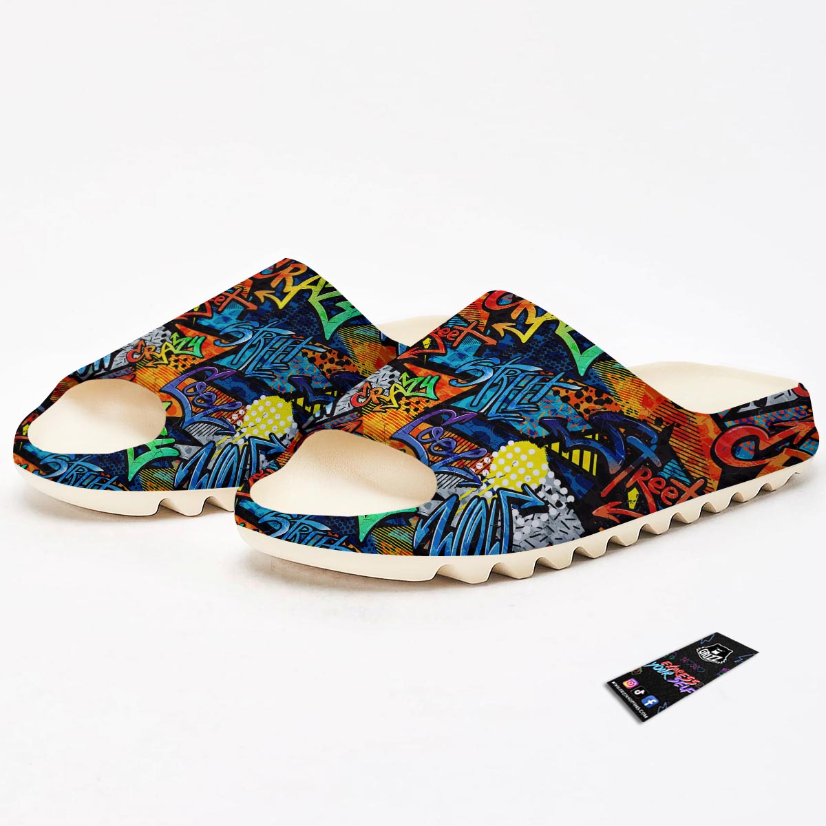 Graffiti Retro Print Pattern Sandals-grizzshop