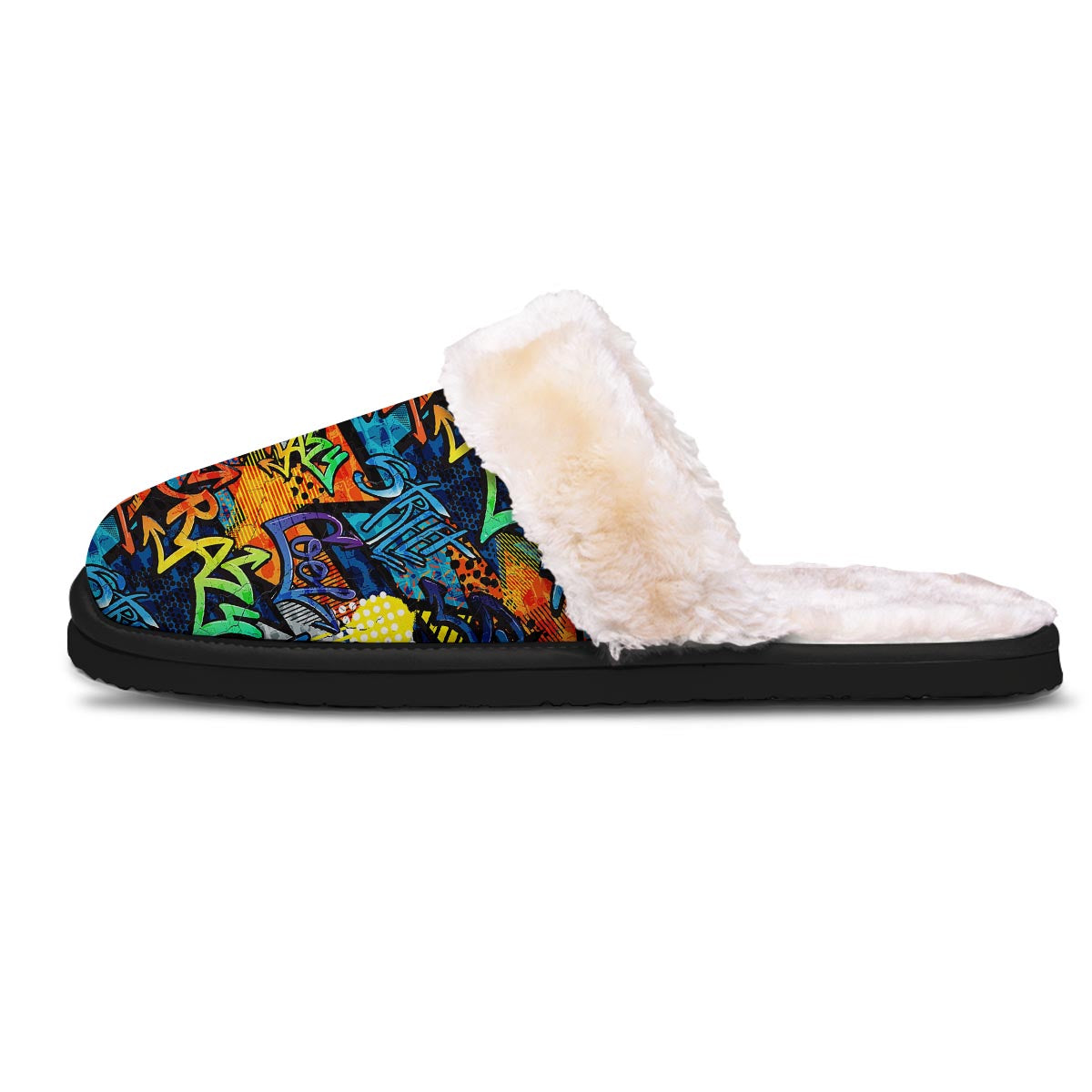 Graffiti Retro Print Pattern Slippers-grizzshop