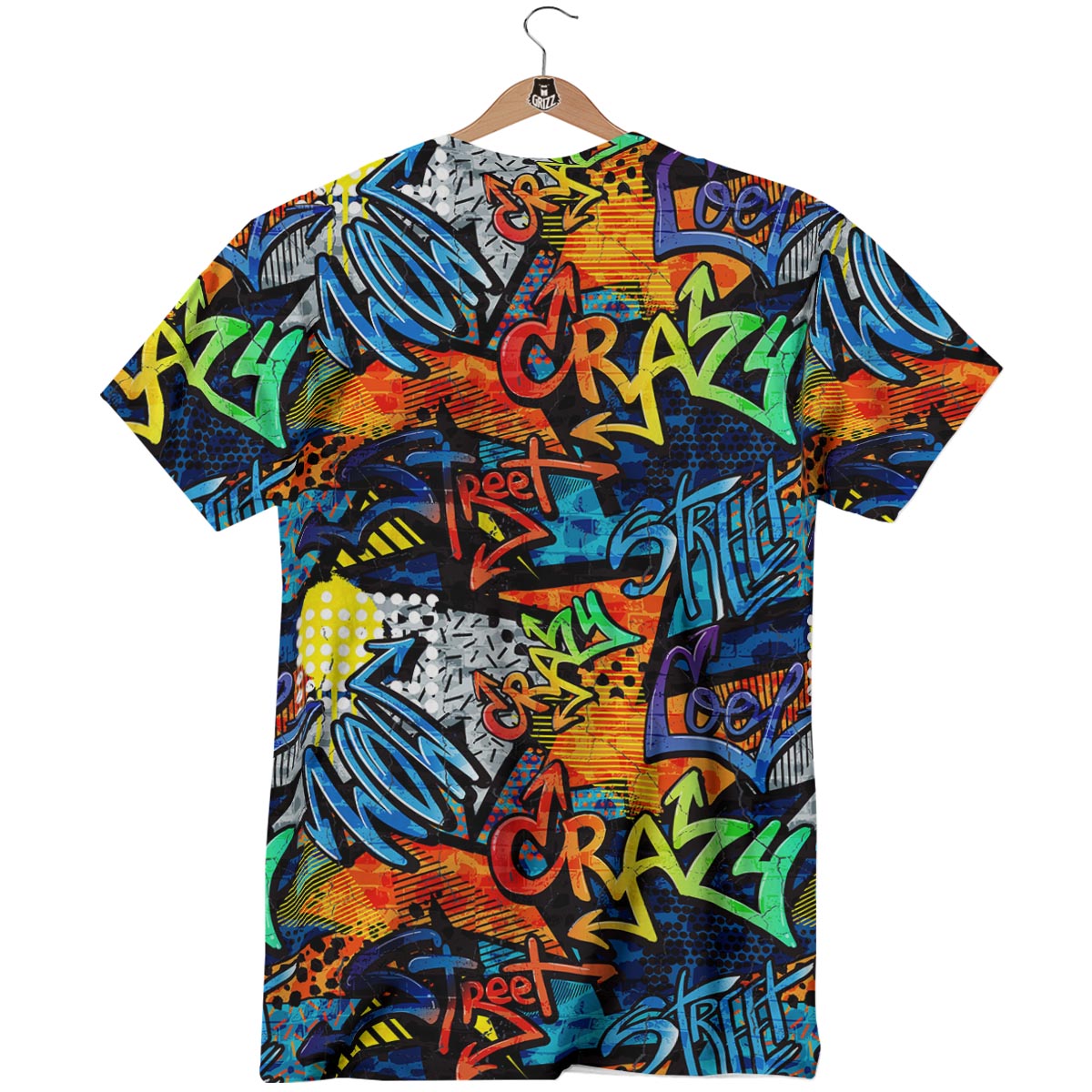 Graffiti Retro Print Pattern T-Shirt-grizzshop