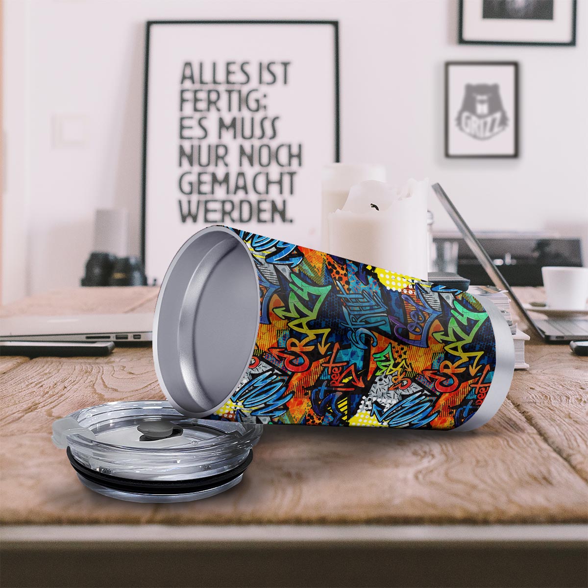 Graffiti Retro Print Pattern Tumbler-grizzshop