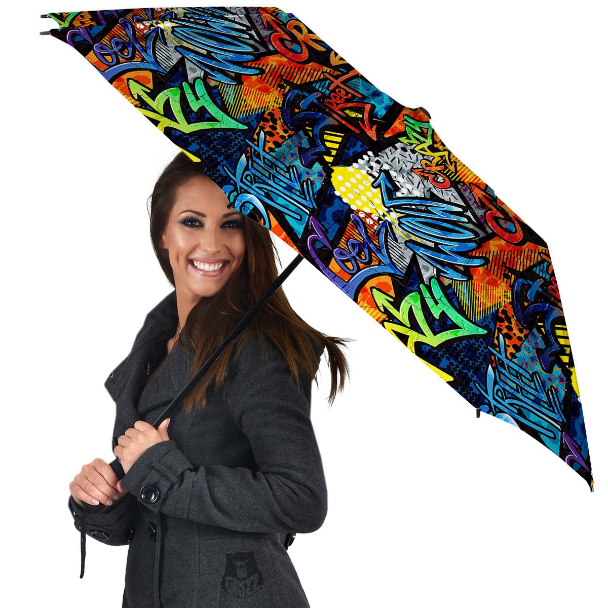 Graffiti Retro Print Pattern Umbrella-grizzshop