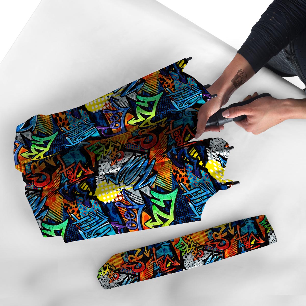 Graffiti Retro Print Pattern Umbrella-grizzshop