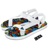 Graffiti Retro Print Pattern White Open Toe Sandals-grizzshop