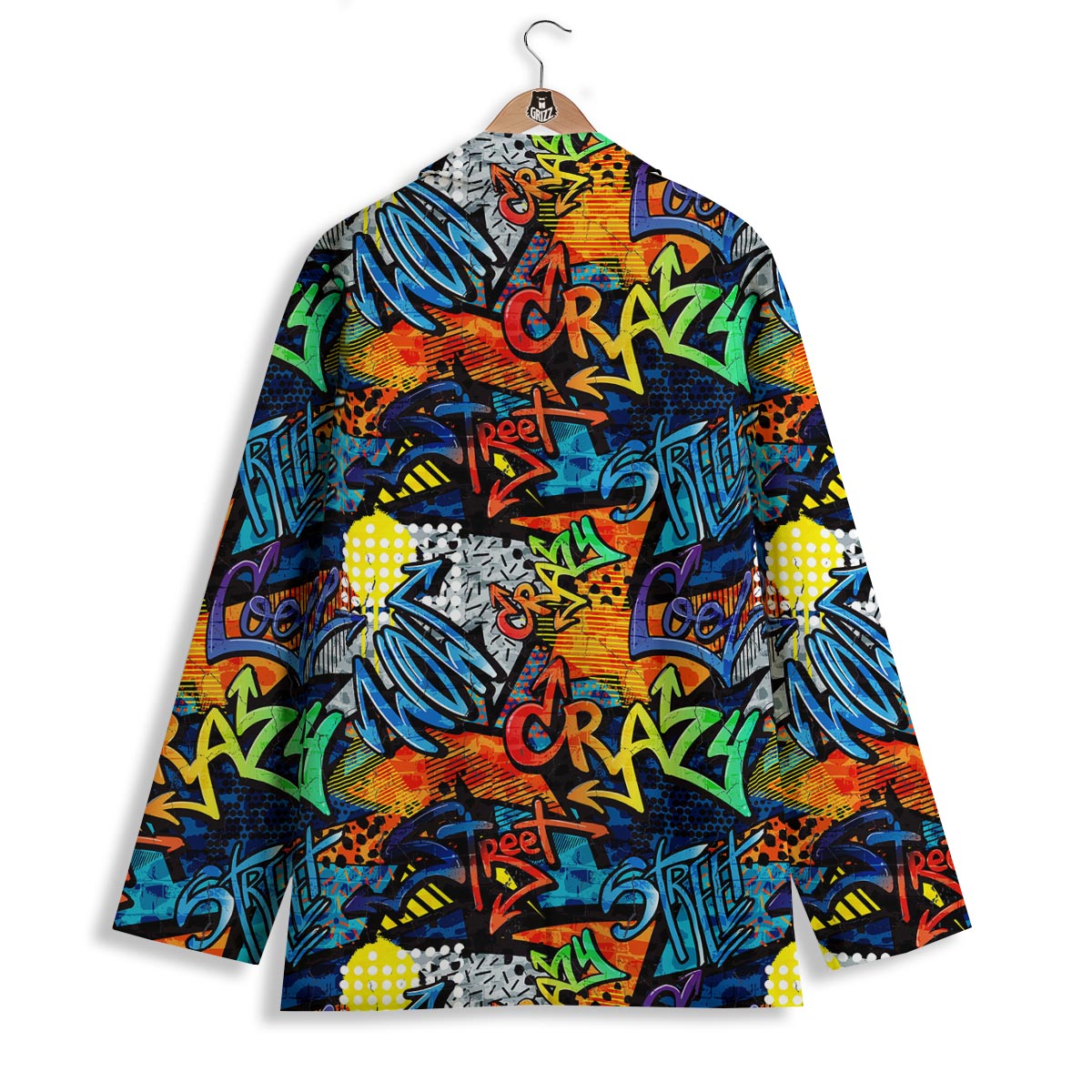 Graffiti Retro Print Pattern Women's Blazer-grizzshop