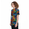 Graffiti Retro Print Pattern Women's Golf Shirts-grizzshop