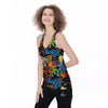 Graffiti Retro Print Pattern Women's Racerback Tank Top-grizzshop