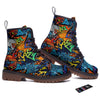 Graffiti Retro Print Pattern Work Boots-grizzshop