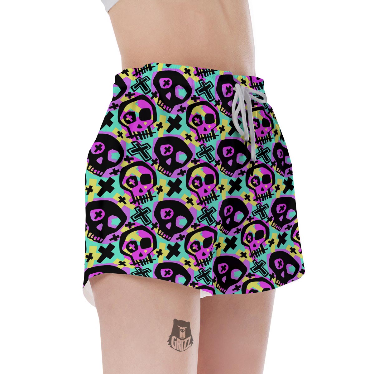 Graffiti Skull Women's Shorts-grizzshop