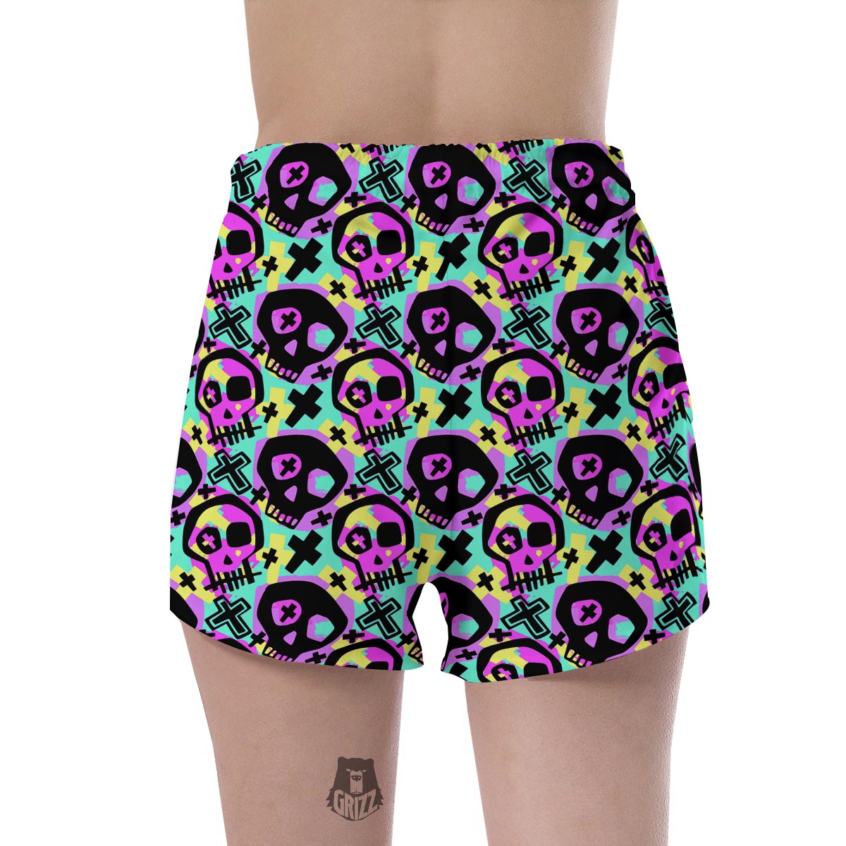 Graffiti Skull Women's Shorts-grizzshop