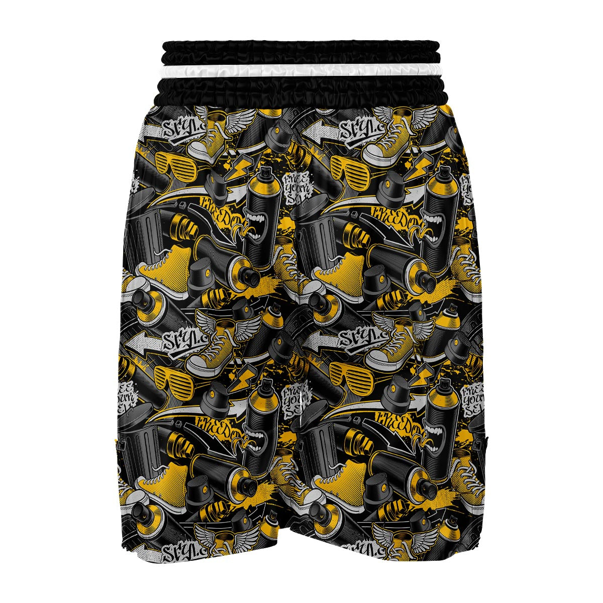 Graffiti Spray Pattern Print Boxing Shorts-grizzshop