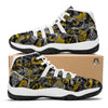 Graffiti Spray Pattern Print White Bball Shoes-grizzshop